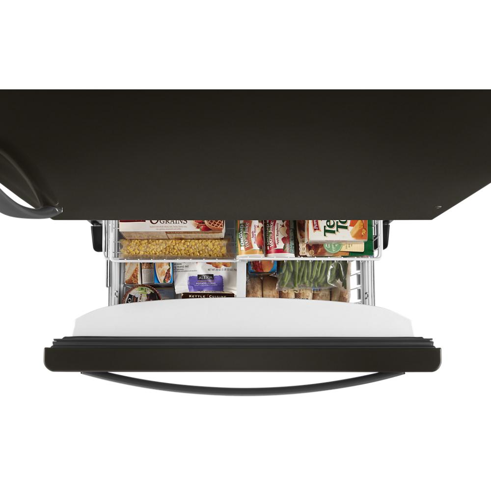 Whirlpool 33-inch wide Bottom-Freezer Refrigerator - 22 cu. ft. - Black Stainless (WRB322DMHV)