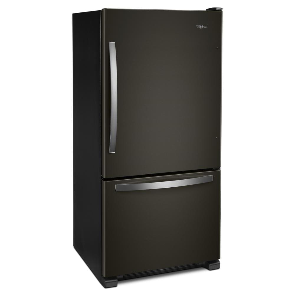 Whirlpool 33-inch wide Bottom-Freezer Refrigerator - 22 cu. ft. - Black Stainless (WRB322DMHV)