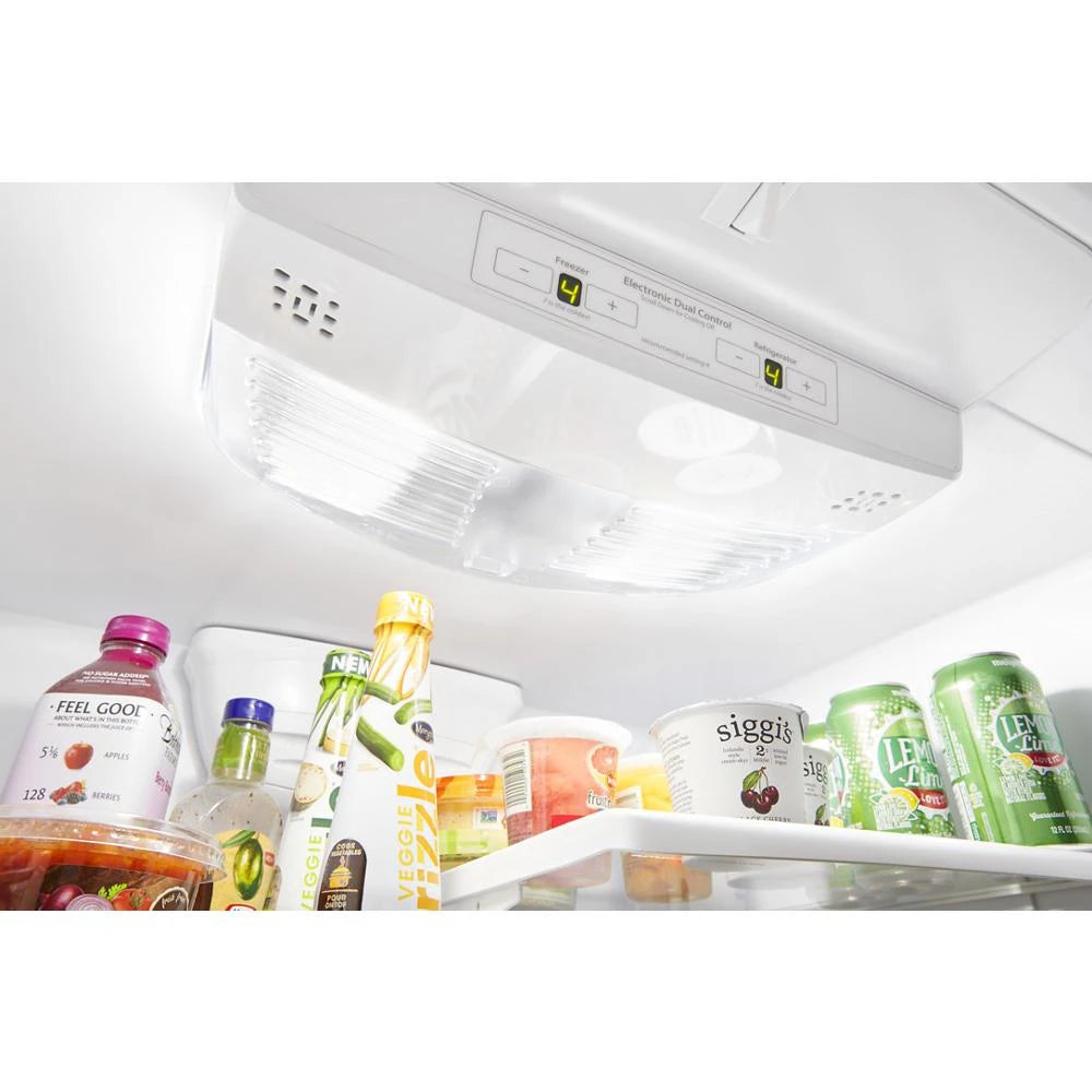 WHIRLPOOL 33-inch wide Bottom-Freezer Refrigerator - 22 cu. ft. - Black Stainless (WRB322DMHV)