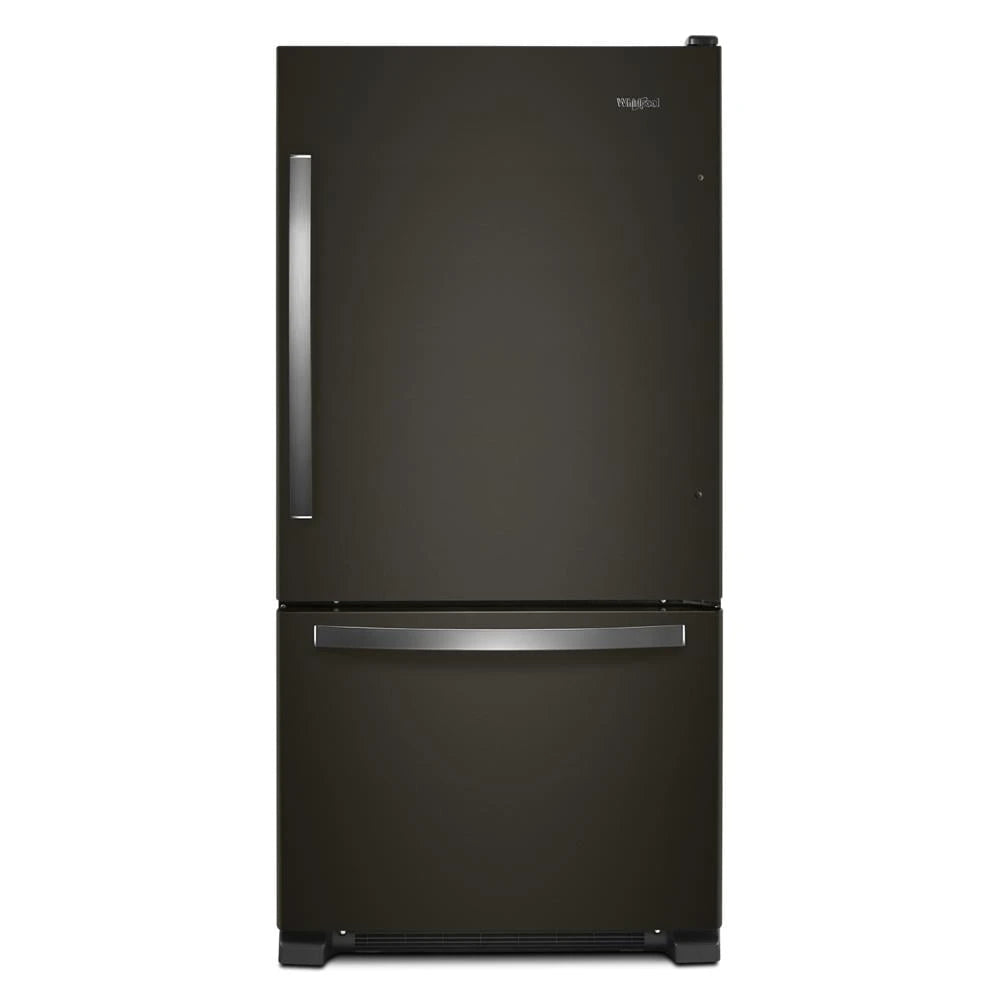 WHIRLPOOL 33-inch wide Bottom-Freezer Refrigerator - 22 cu. ft. - Black Stainless (WRB322DMHV)