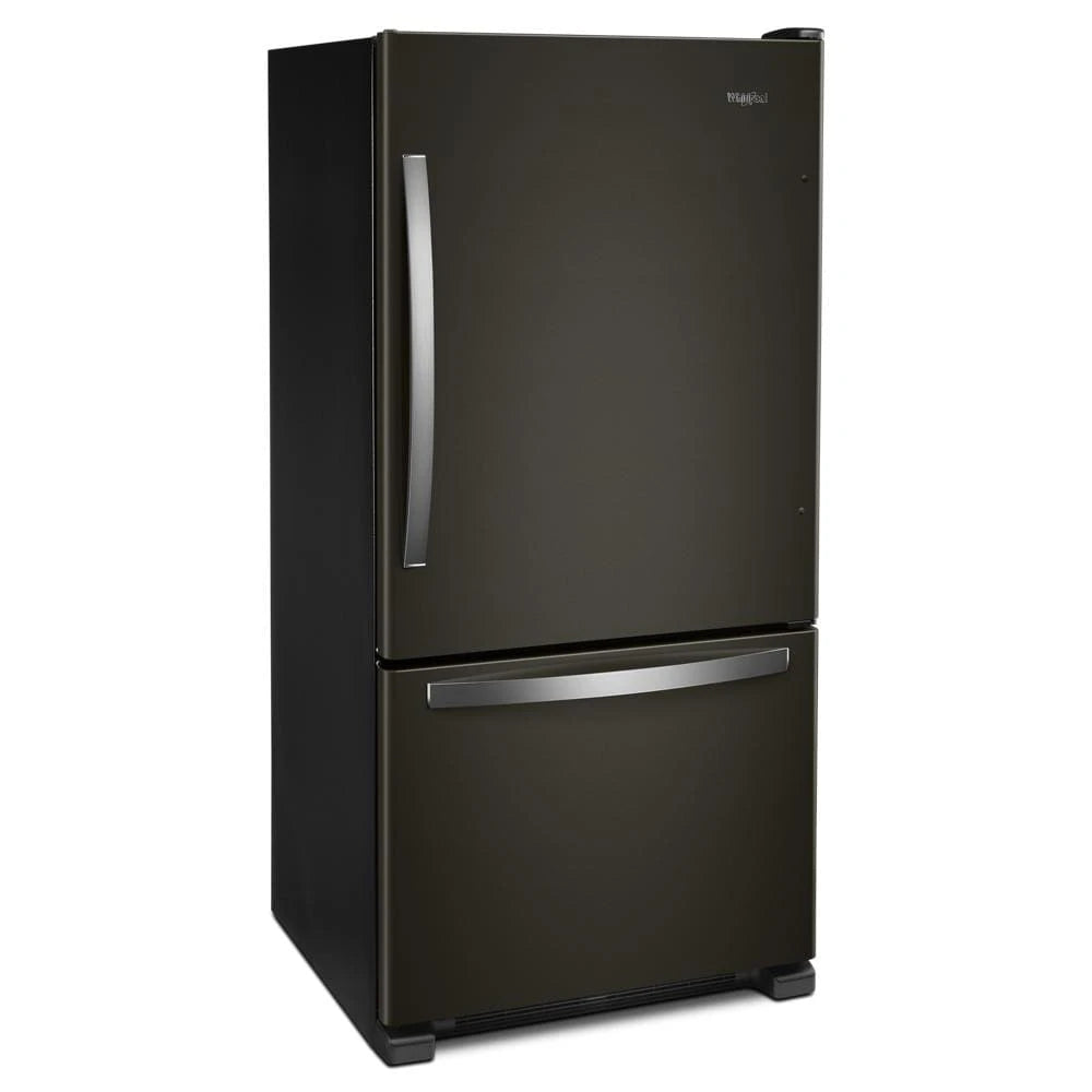 WHIRLPOOL 33-inch wide Bottom-Freezer Refrigerator - 22 cu. ft. - Black Stainless (WRB322DMHV)