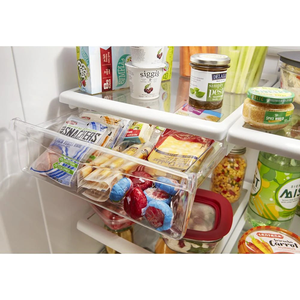 WHIRLPOOL 33-inch wide Bottom-Freezer Refrigerator - 22 cu. ft. - Black Stainless (WRB322DMHV)