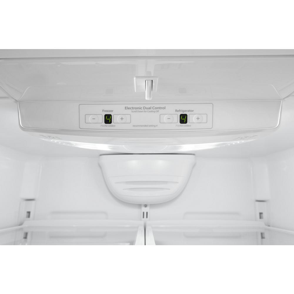 Whirlpool 33-inch wide Bottom-Freezer Refrigerator - 22 cu. ft. - Black Stainless (WRB322DMHV)