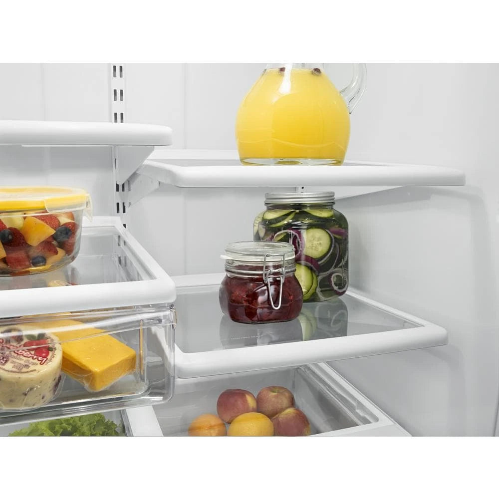 WHIRLPOOL 30-inches wide Bottom-Freezer Refrigerator with SpillGuard™ Glass Shelves - 18.7 cu. ft. - White-on-White (WRB329DMBW)