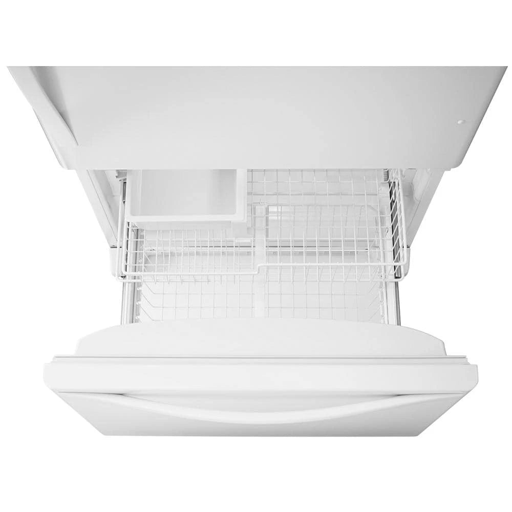 WHIRLPOOL 30-inches wide Bottom-Freezer Refrigerator with SpillGuard™ Glass Shelves - 18.7 cu. ft. - White-on-White (WRB329DMBW)