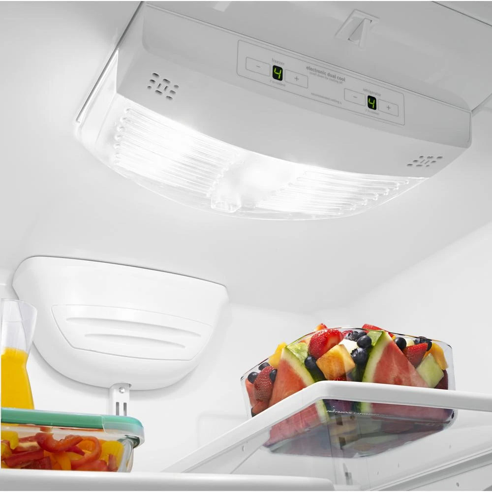 WHIRLPOOL 30-inches wide Bottom-Freezer Refrigerator with SpillGuard™ Glass Shelves - 18.7 cu. ft. - White-on-White (WRB329DMBW)