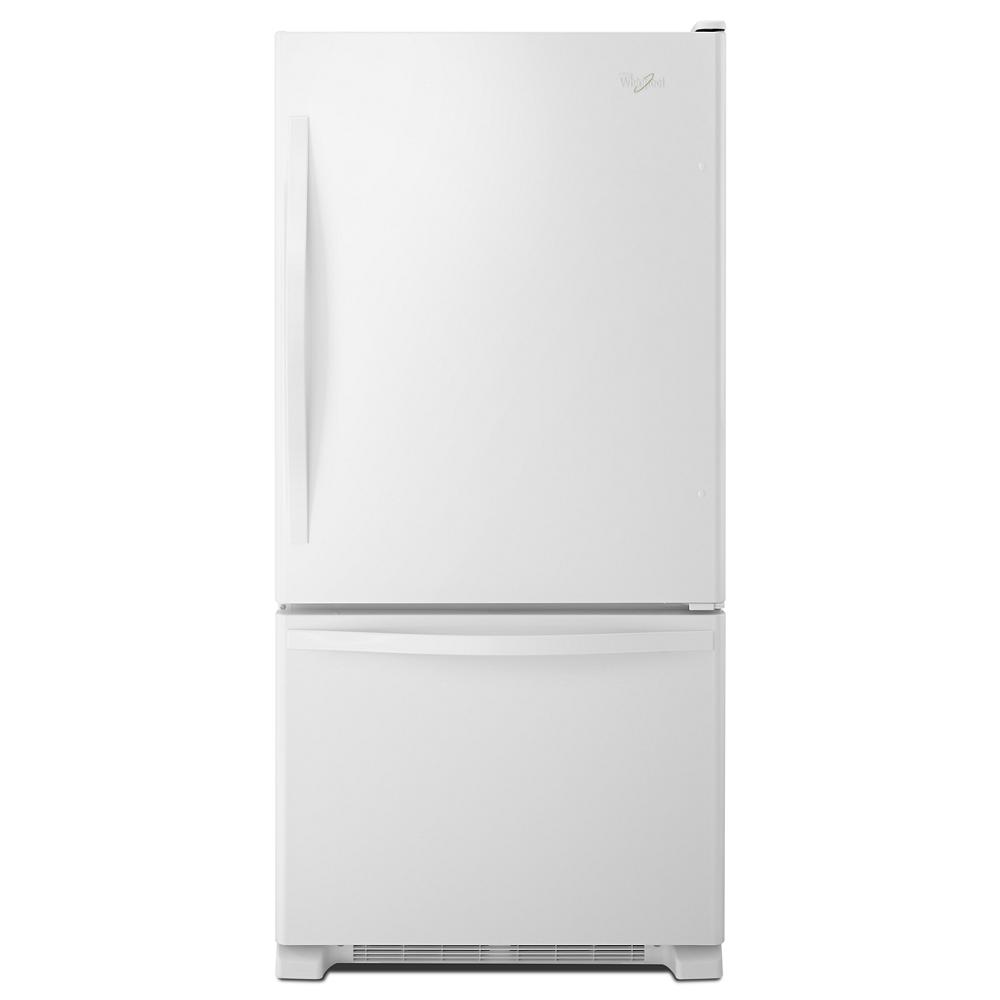 Whirlpool 30-inches wide Bottom-Freezer Refrigerator with SpillGuard™ Glass Shelves - 18.7 cu. ft. - White-on-White (WRB329DMBW)