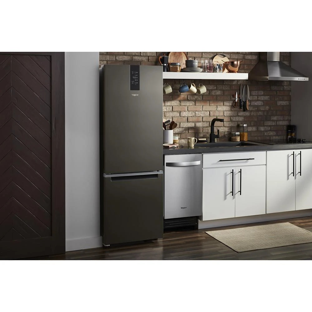 WHIRLPOOL 24-inch Wide Garage-Ready Bottom-Freezer Refrigerator - 12.9 cu. ft. - Fingerprint-Resistant Stainless Finish (WRB543CMJZ)
