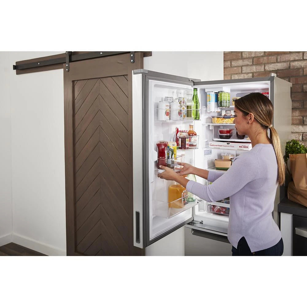 WHIRLPOOL 24-inch Wide Garage-Ready Bottom-Freezer Refrigerator - 12.9 cu. ft. - Fingerprint-Resistant Stainless Finish (WRB543CMJZ)