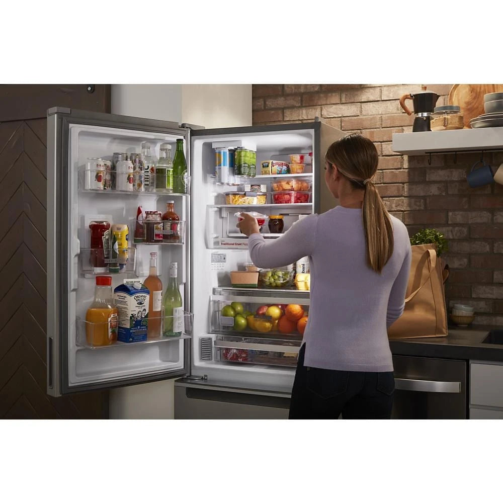 WHIRLPOOL 24-inch Wide Garage-Ready Bottom-Freezer Refrigerator - 12.9 cu. ft. - Fingerprint-Resistant Stainless Finish (WRB543CMJZ)