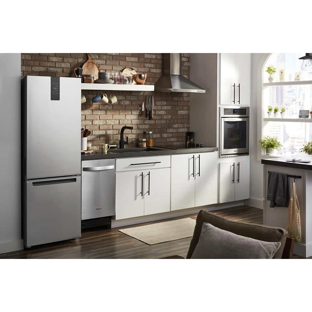 WHIRLPOOL 24-inch Wide Garage-Ready Bottom-Freezer Refrigerator - 12.9 cu. ft. - Fingerprint-Resistant Stainless Finish (WRB543CMJZ)