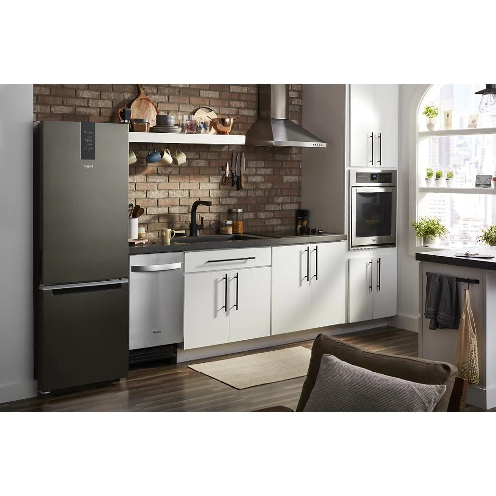 WHIRLPOOL 24-inch Wide Garage-Ready Bottom-Freezer Refrigerator - 12.9 cu. ft. - Fingerprint-Resistant Stainless Finish (WRB543CMJZ)