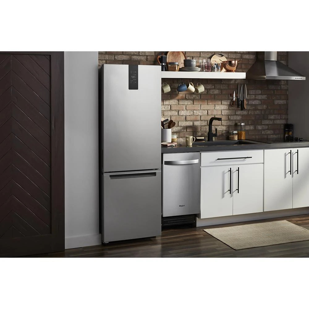 WHIRLPOOL 24-inch Wide Garage-Ready Bottom-Freezer Refrigerator - 12.9 cu. ft. - Fingerprint-Resistant Stainless Finish (WRB543CMJZ)