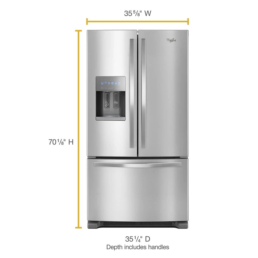 Whirlpool 36-inch Wide French Door Refrigerator - 25 cu. ft. - Fingerprint Resistant Stainless Steel (WRF555SDFZ)