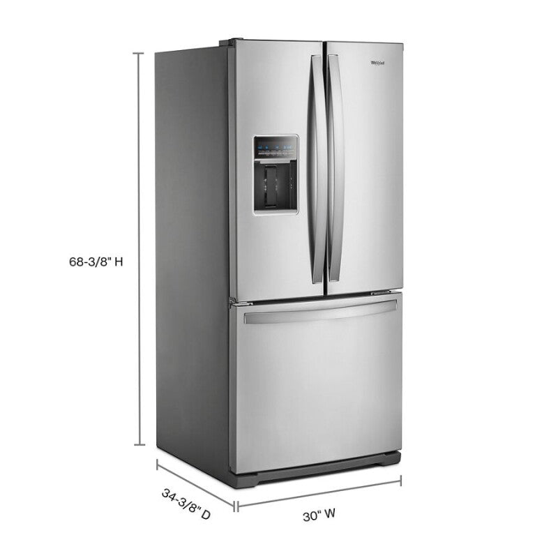 Whirlpool 30-inch Wide French Door Refrigerator - 20 cu. ft. - Fingerprint Resistant Stainless Steel (WRF560SEHZ)