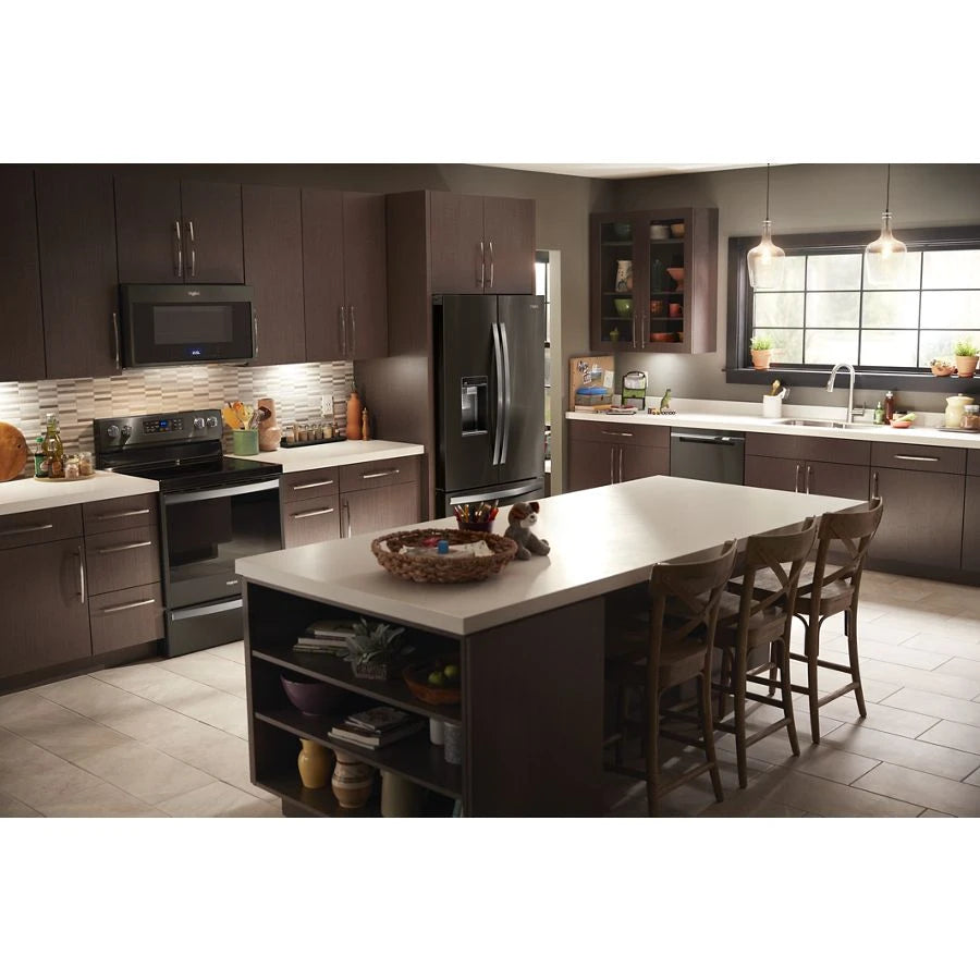Whirlpool 36-inch Wide Counter Depth French Door Refrigerator - 24 cu. ft. - Fingerprint Resistant Black Stainless (WRF954CIHV)