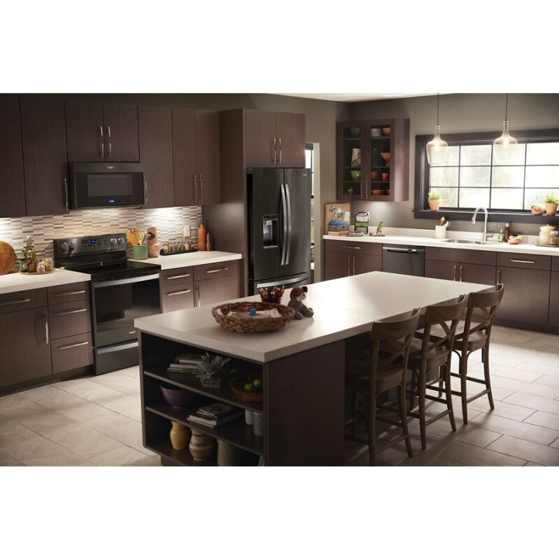 WHIRLPOOL 36-inch Wide Counter Depth French Door Refrigerator - 24 cu. ft. - Fingerprint Resistant Black Stainless (WRF954CIHV)