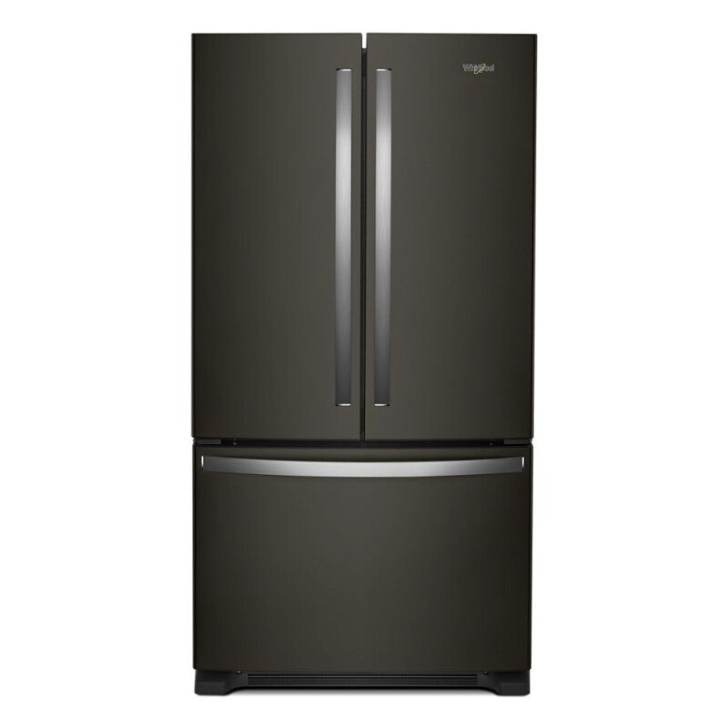 Whirlpool 36-Inch Wide Full-Depth French Door Bottom Mount Refrigerator - 25 cu. ft. - Print Resist Black Stainless (WRFF3236RV)