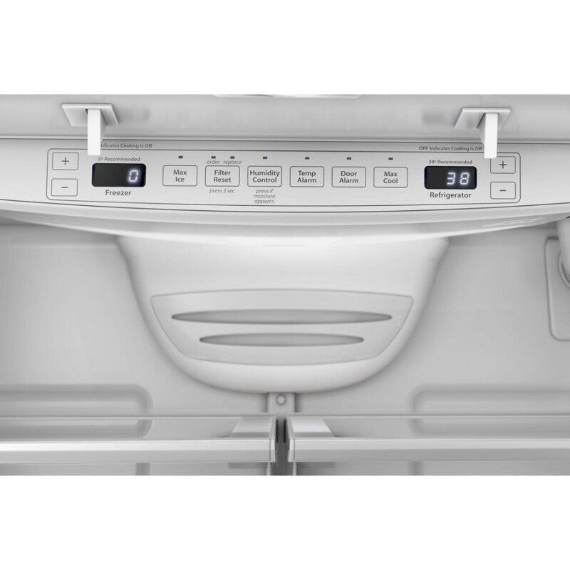 Whirlpool 36-Inch Wide Full-Depth French Door Bottom Mount Refrigerator - 25 cu. ft. - Print Resist Black Stainless (WRFF3236RV)