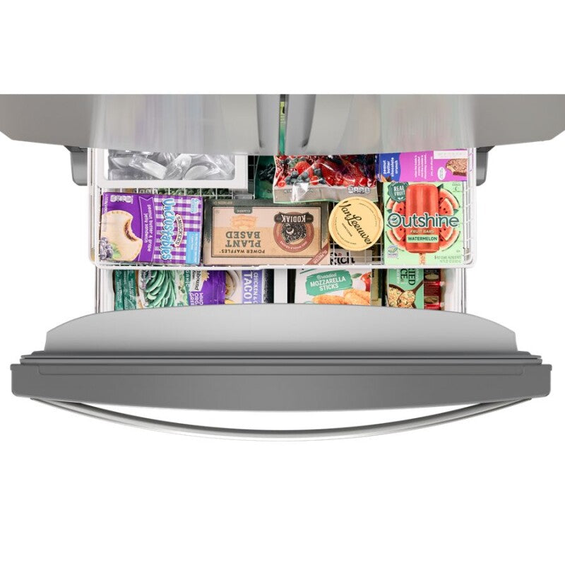 Whirlpool 36-Inch Wide Full-Depth French Door Bottom Mount Refrigerator - 25 cu. ft. - Print Resist Black Stainless (WRFF3236RV)