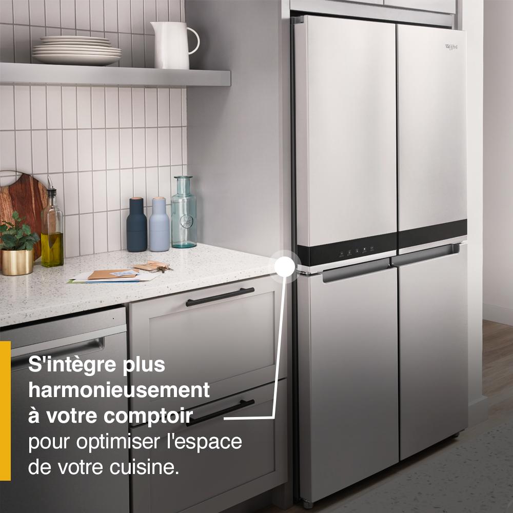 Whirlpool 36-inch Wide Counter Depth 4 Door Refrigerator - 19.4 cu. ft. - Fingerprint-Resistant Stainless Finish (WRQA59CNKZ)