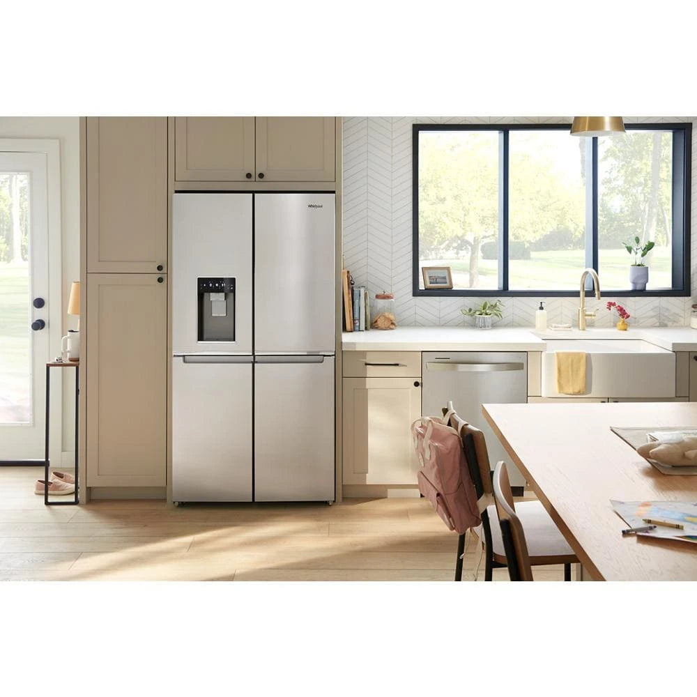 WHIRLPOOL 36-Inch Counter Depth 4 Door Refrigerator with Ice Maker in Door - Fingerprint Resistant Stainless Steel (WRQC7836RZ)