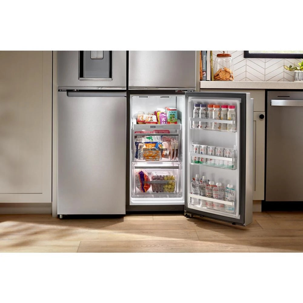 WHIRLPOOL 36-Inch Counter Depth 4 Door Refrigerator with Ice Maker in Door - Fingerprint Resistant Stainless Steel (WRQC7836RZ)