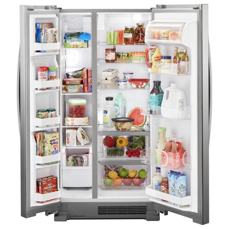 Whirlpool 33-inch Wide Side-by-Side Refrigerator - 22 cu. ft. - Monochromatic Stainless Steel (WRS312SNHM)