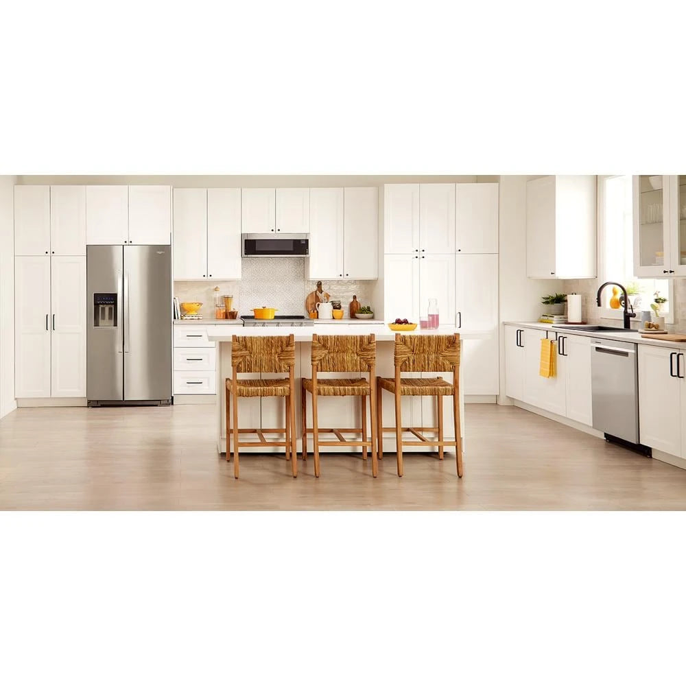 WHIRLPOOL 33-inch Wide Side-by-Side Refrigerator - 22 cu. ft. - Fingerprint-Resistant Stainless Finish (WRS312SNHM)