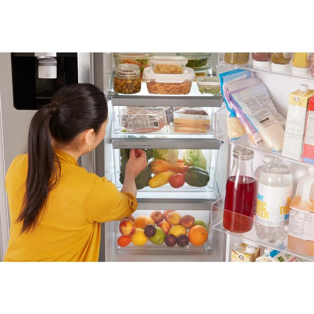 WHIRLPOOL 33-inch Wide Side-by-Side Refrigerator - 22 cu. ft. - Fingerprint-Resistant Stainless Finish (WRS312SNHM)