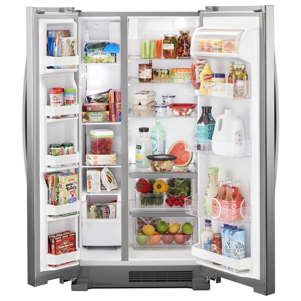 WHIRLPOOL 33-inch Wide Side-by-Side Refrigerator - 22 cu. ft. - Fingerprint-Resistant Stainless Finish (WRS312SNHM)