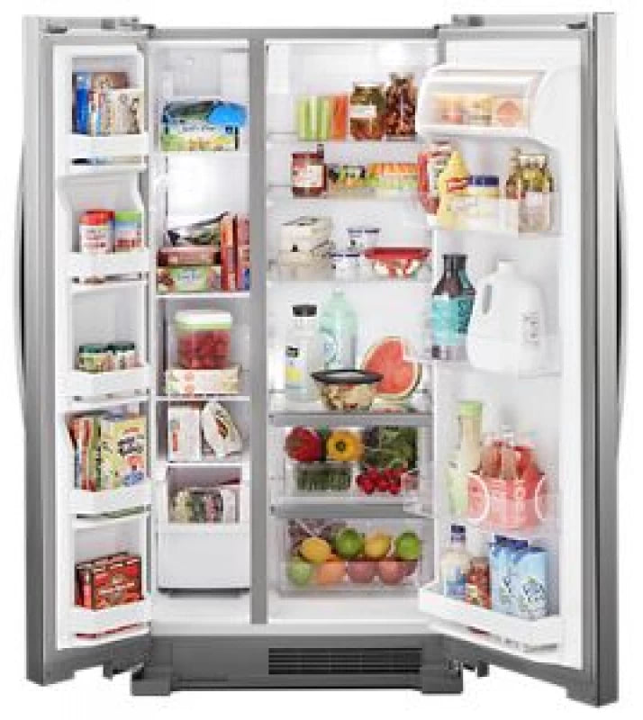 Whirlpool 33-inch Wide Side-by-Side Refrigerator - 22 cu. ft. - Monochromatic Stainless Steel (WRS312SNHM)