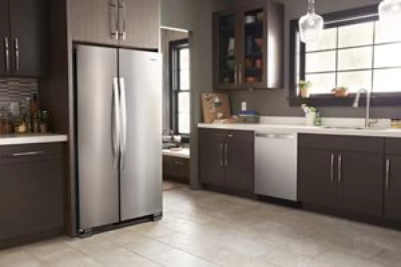 Whirlpool 33-inch Wide Side-by-Side Refrigerator - 22 cu. ft. - Monochromatic Stainless Steel (WRS312SNHM)