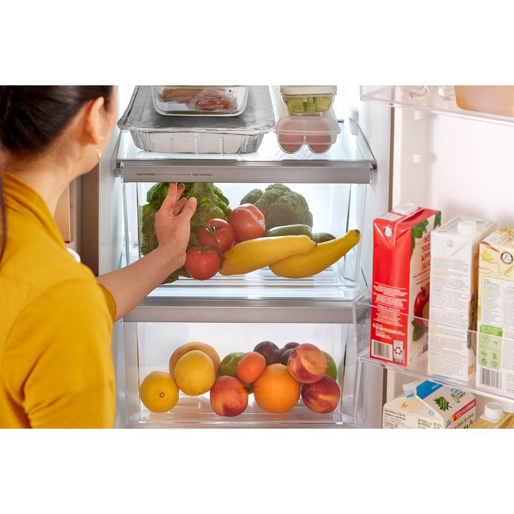 Whirlpool 33-inch Wide Side-by-Side Refrigerator - 22 cu. ft. - Monochromatic Stainless Steel (WRS312SNHM)