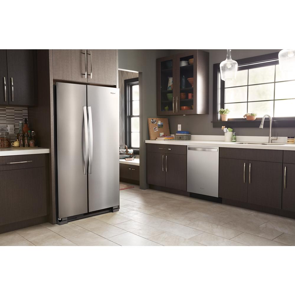 Whirlpool 33-inch Wide Side-by-Side Refrigerator - 22 cu. ft. - Monochromatic Stainless Steel (WRS312SNHM)