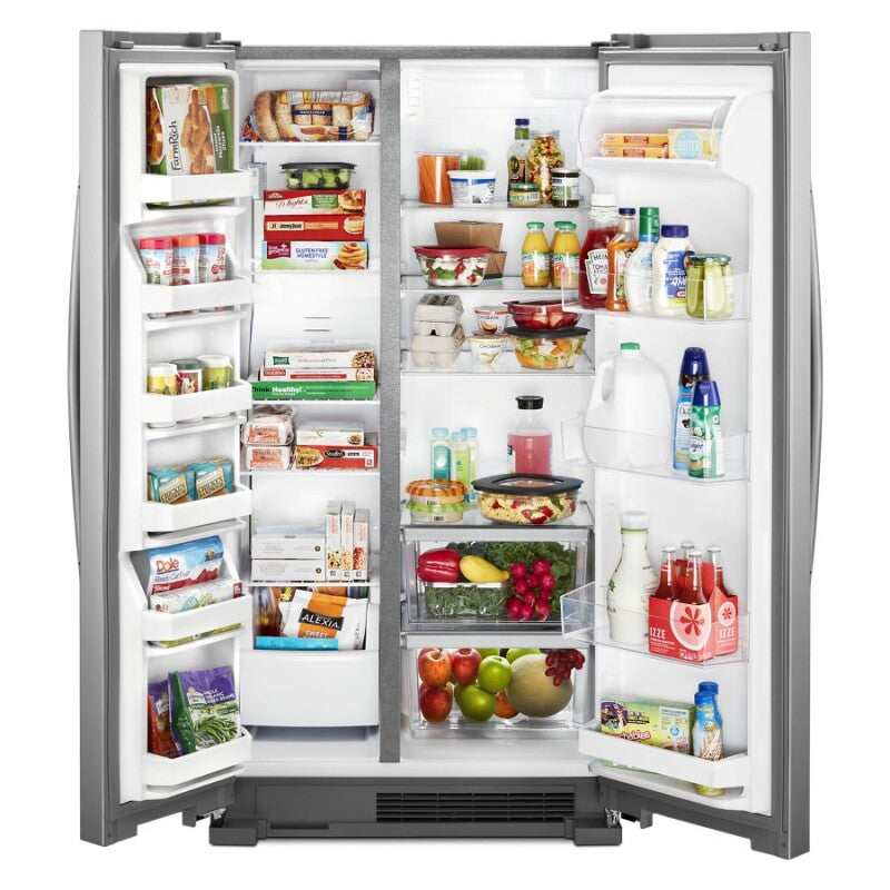 Whirlpool 36-inch Wide Side-by-Side Refrigerator - 25 cu. ft. - Monochromatic Stainless Steel (WRS315SNHM)