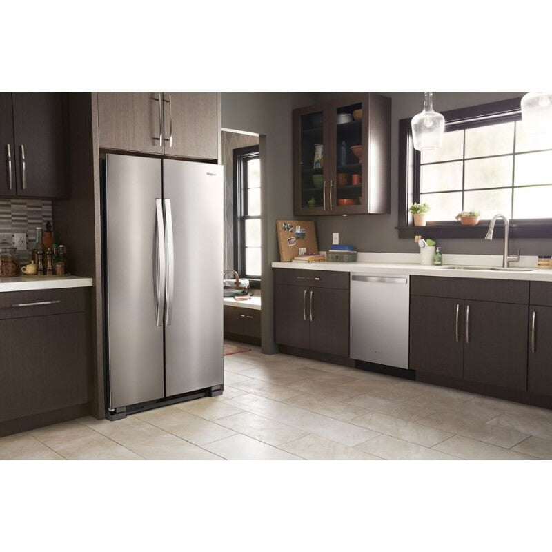Whirlpool 36-inch Wide Side-by-Side Refrigerator - 25 cu. ft. - Monochromatic Stainless Steel (WRS315SNHM)