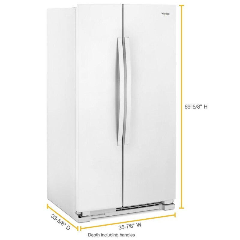 Whirlpool 36-inch Wide Side-by-Side Refrigerator - 25 cu. ft. - White (WRS315SNHW)