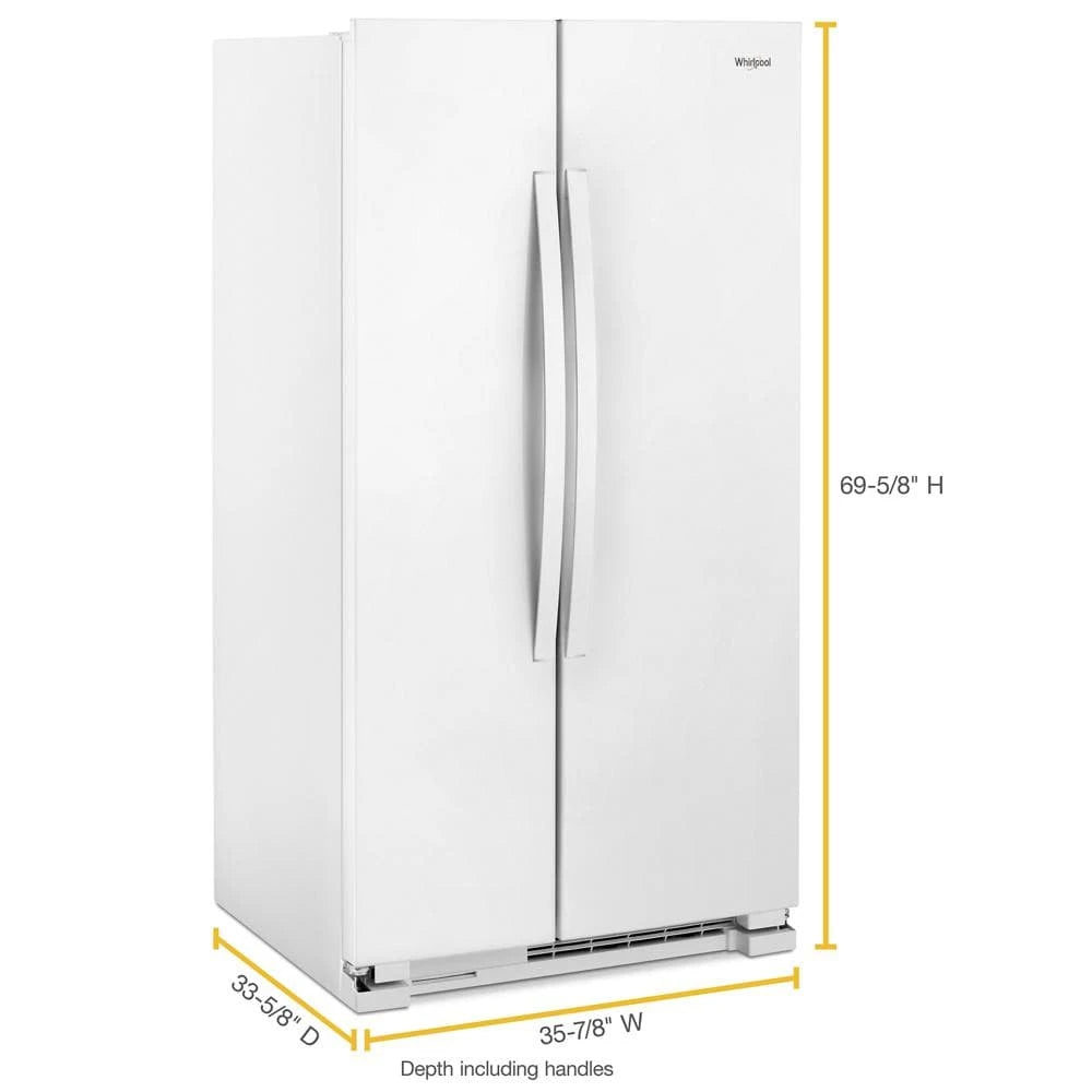 WHIRLPOOL 36-inch Wide Side-by-Side Refrigerator - 25 cu. ft. - White (WRS315SNHW)