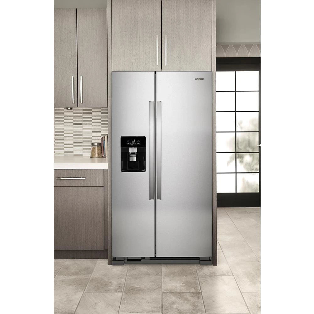 WHIRLPOOL 33-inch Wide Side-by-Side Refrigerator - 21 cu. ft. - Fingerprint-Resistant Stainless Finish (WRS321SDHZ)