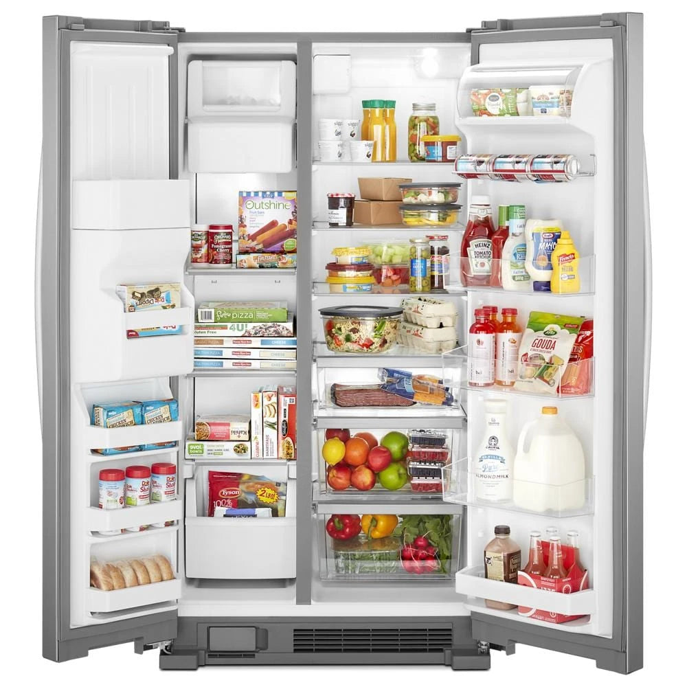 WHIRLPOOL 36-inch Wide Side-by-Side Refrigerator - 25 cu. ft. - Fingerprint-Resistant Stainless Finish (WRS325SDHZ)