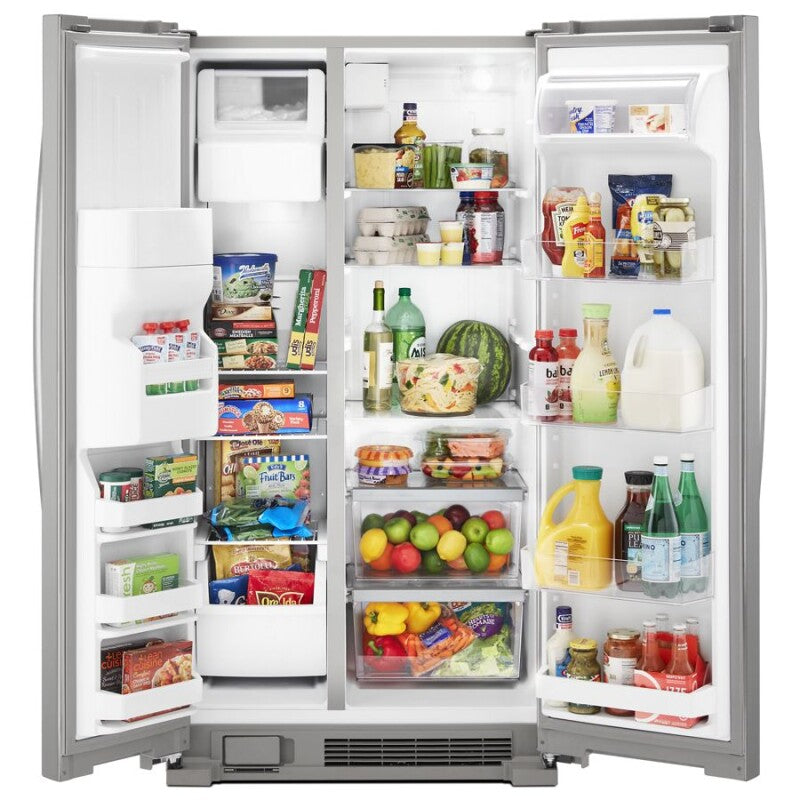 Whirlpool 33-inch Wide Side-by-Side Refrigerator - 21 cu. ft. - Monochromatic Stainless Steel (WRS331SDHM)
