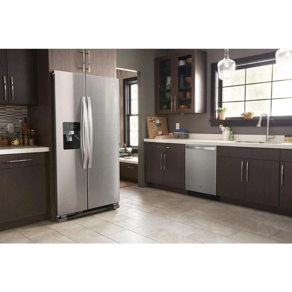WHIRLPOOL 33-inch Wide Side-by-Side Refrigerator - 21 cu. ft. - Fingerprint-Resistant Stainless Finish (WRS331SDHM)