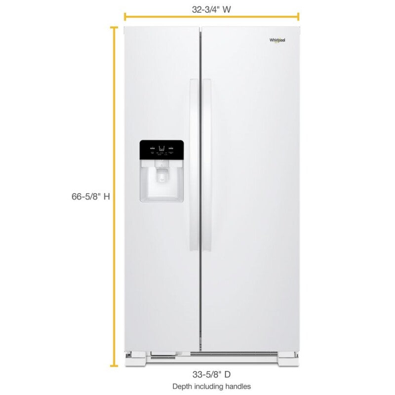 Whirlpool 33-inch Wide Side-by-Side Refrigerator - 21 cu. ft. - White (WRS331SDHW)