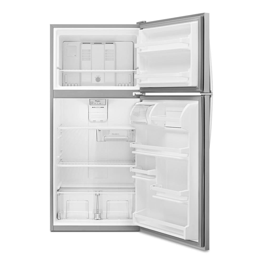 WHIRLPOOL 30-inch Wide Top Freezer Refrigerator - 18 Cu. Ft. - Monochromatic Stainless Steel (WRT108FFDM)