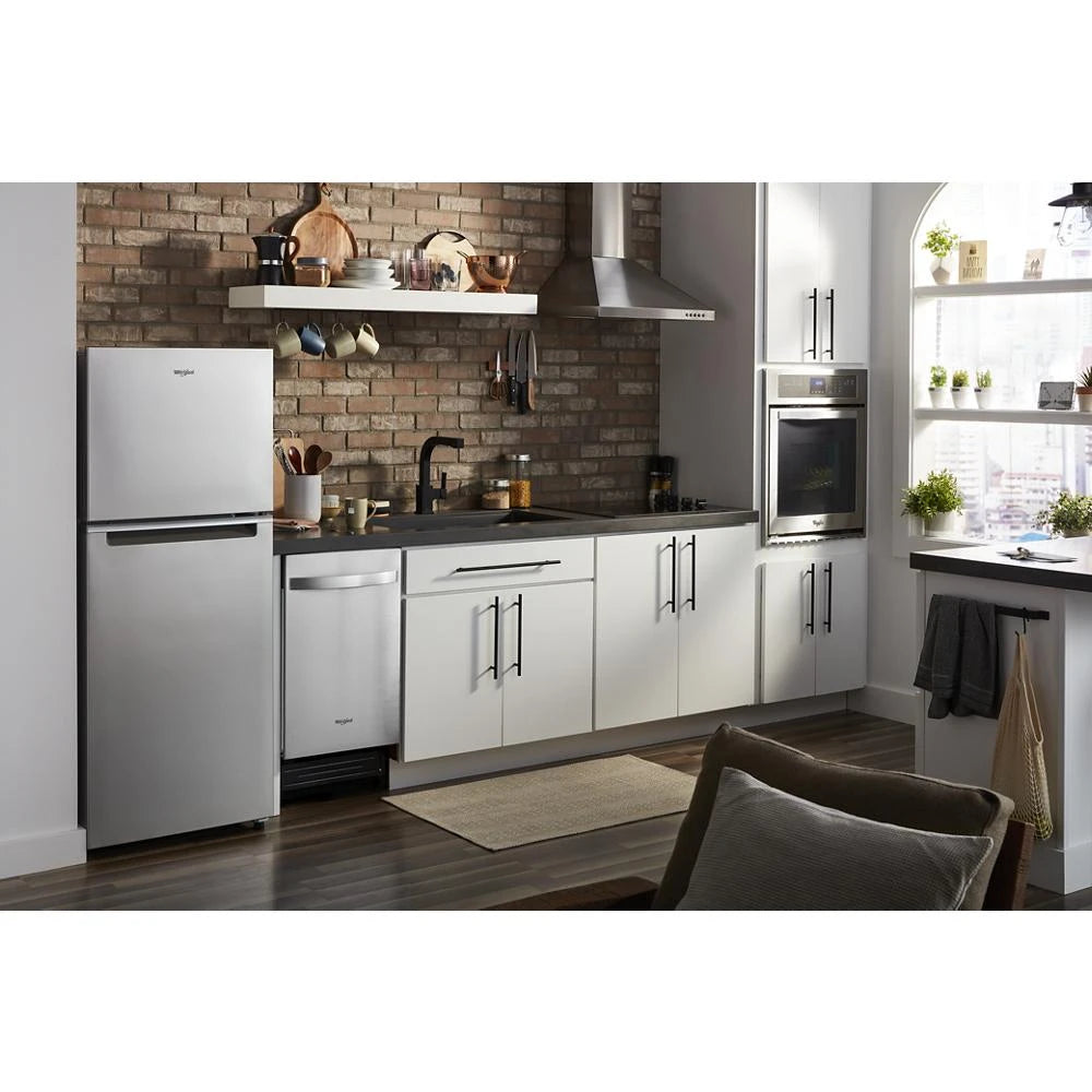 Whirlpool 24-inch Wide Small Space Top-Freezer Refrigerator - 11.6 cu. ft. - Fingerprint-Resistant Stainless Finish (WRT112CZJZ)