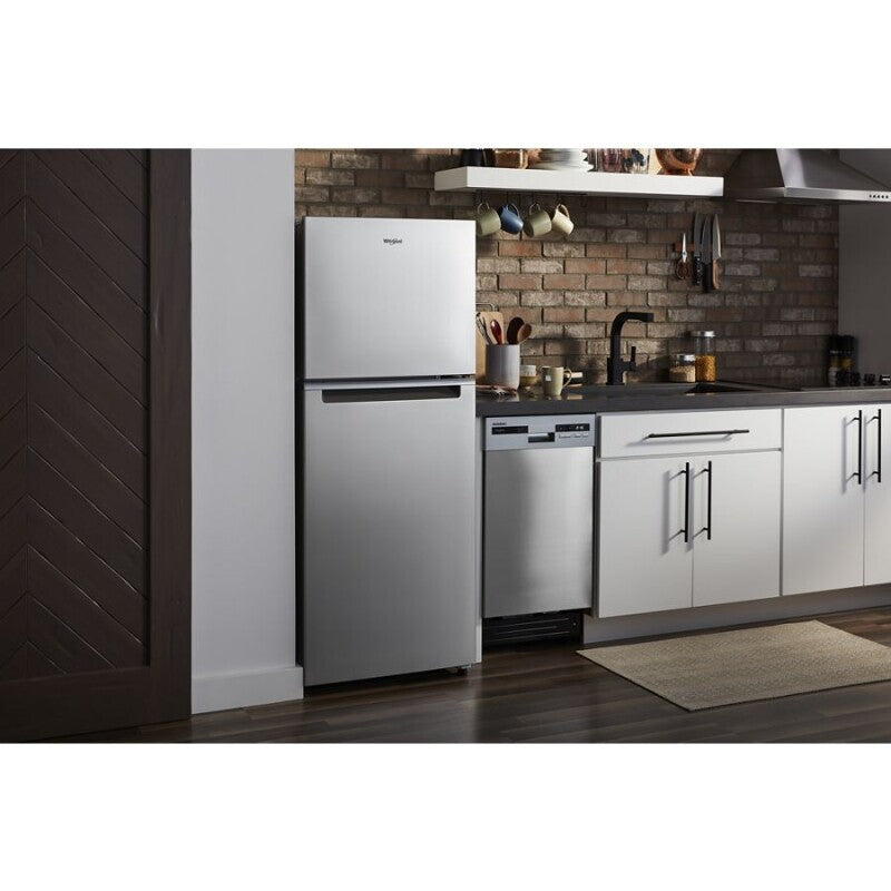 Whirlpool 24-inch Wide Small Space Top-Freezer Refrigerator - 11.6 cu. ft. - Fingerprint-Resistant Stainless Finish (WRT112CZJZ)