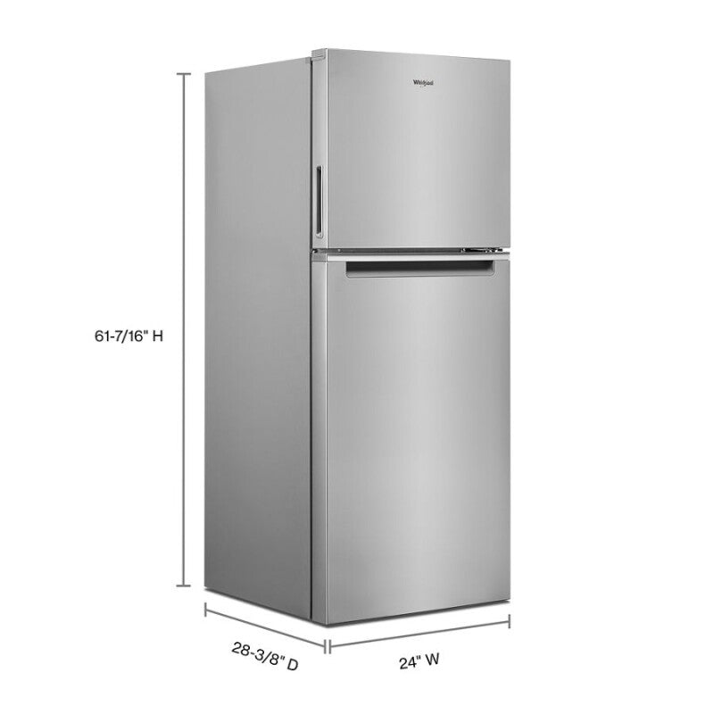 Whirlpool 24-inch Wide Small Space Top-Freezer Refrigerator - 11.6 cu. ft. - Fingerprint-Resistant Stainless Finish (WRT112CZJZ)