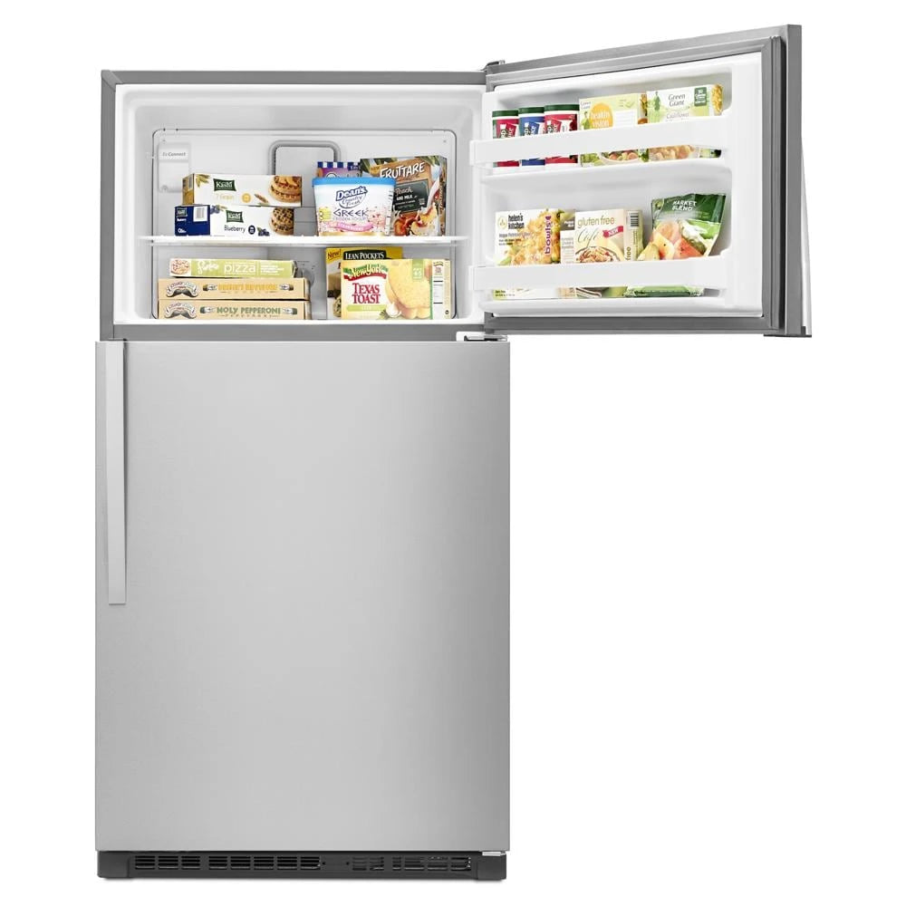 WHIRLPOOL 33-inch Wide Top Freezer Refrigerator - 20 cu. ft. - Monochromatic Stainless Steel (WRT311FZDM)
