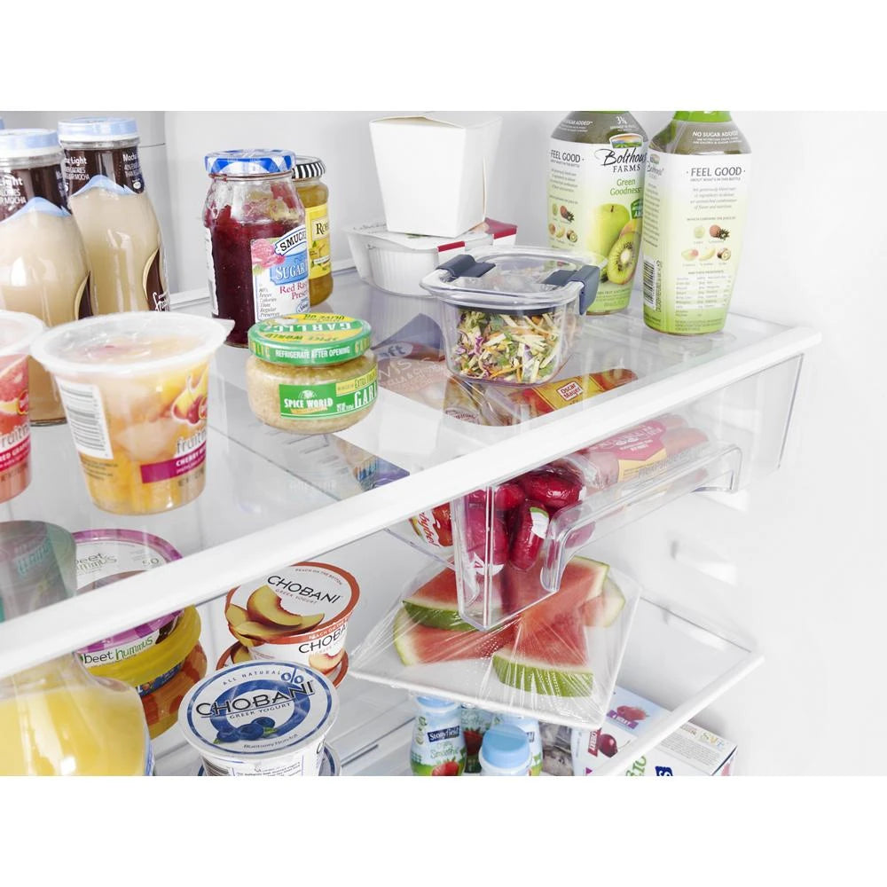 WHIRLPOOL 33-inch Wide Top Freezer Refrigerator - 20 cu. ft. - Monochromatic Stainless Steel (WRT311FZDM)